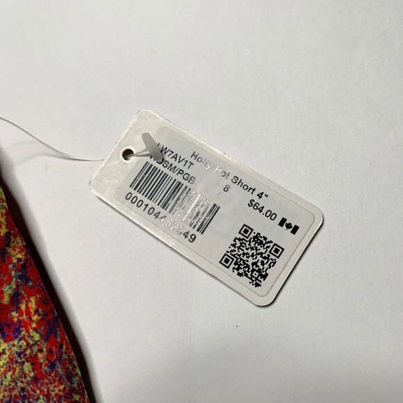 Lululemon Seawheeze 2019 Hotty Hot Shorts 4” Yellow / Purple WDSM/PGB NWT Size 8 - Picture 3 of 7